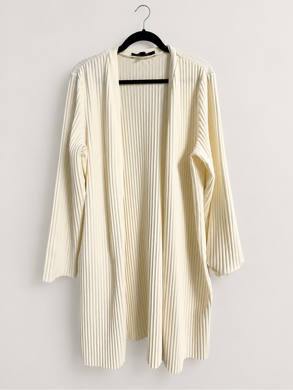 Marc New York Cream Pleated Open-Front Cardigan